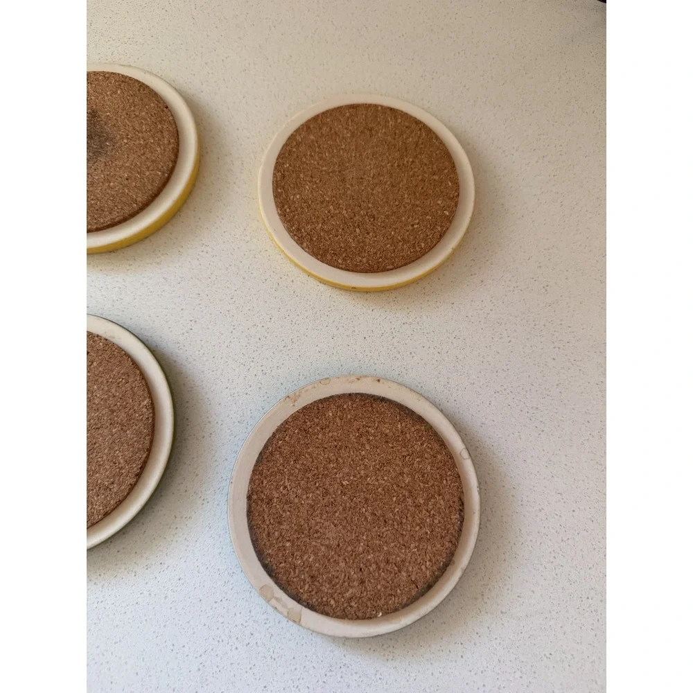 Set of Four (4) Pioneer Woman ~ Flea Market ~ Stoneware ~ Floral Design Coasters